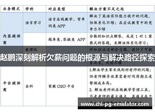 赵鹏深刻解析欠薪问题的根源与解决路径探索 赵鹏深刻解析欠薪问题的根源与解决路径探索